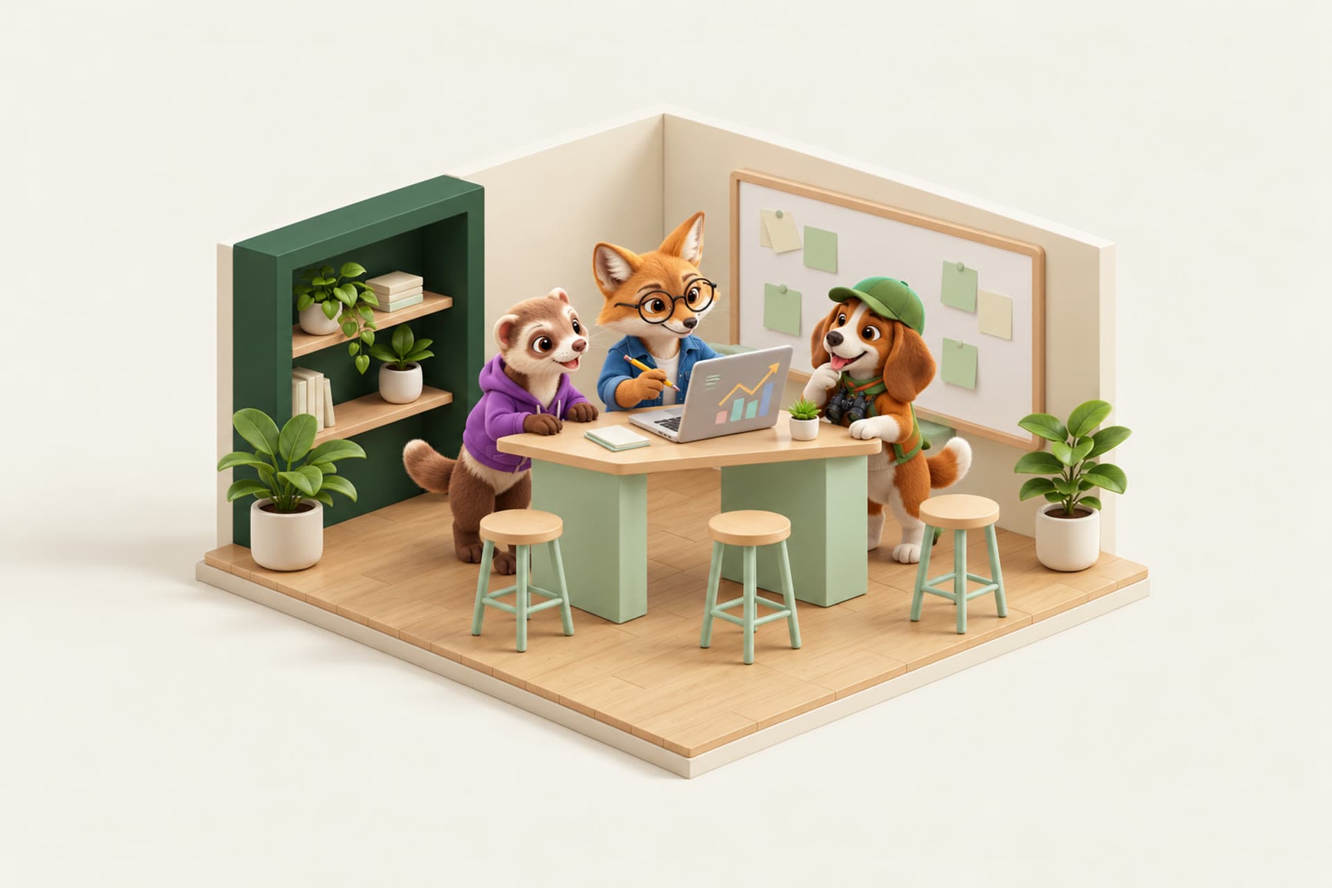 Your content, LinkedIn and competitor coworkers around a dashboard