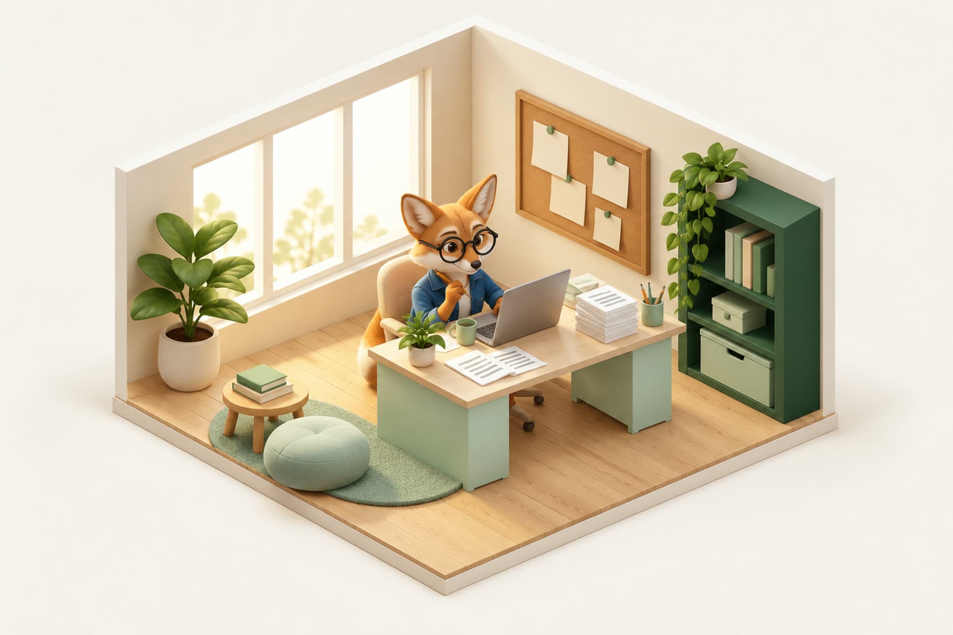 Your content coworker writing at her desk